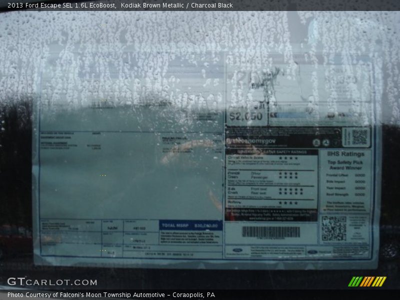 Kodiak Brown Metallic / Charcoal Black 2013 Ford Escape SEL 1.6L EcoBoost