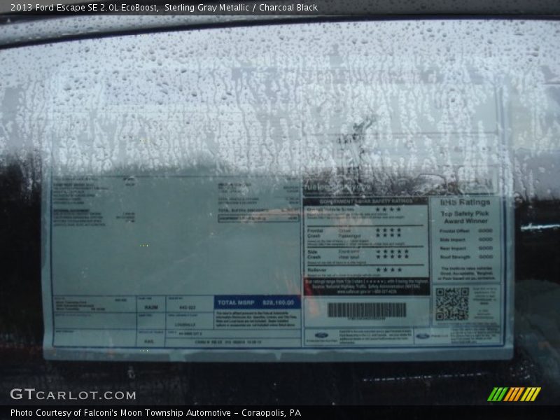 Sterling Gray Metallic / Charcoal Black 2013 Ford Escape SE 2.0L EcoBoost