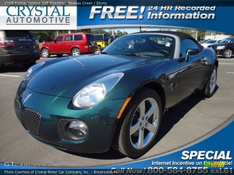 Envious Green / Ebony 2008 Pontiac Solstice GXP Roadster