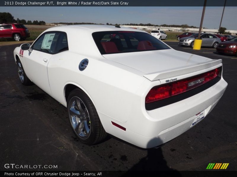Bright White / Radar Red/Dark Slate Gray 2013 Dodge Challenger R/T