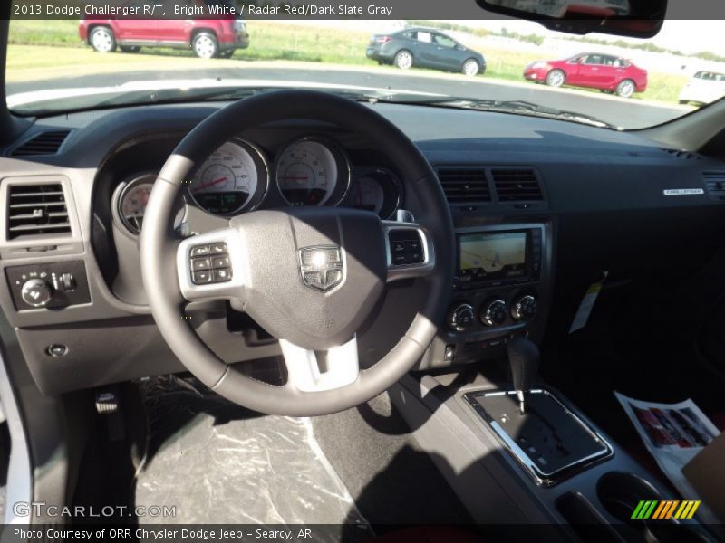 Bright White / Radar Red/Dark Slate Gray 2013 Dodge Challenger R/T