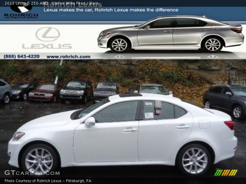 Starfire White Pearl / Black 2013 Lexus IS 250 AWD