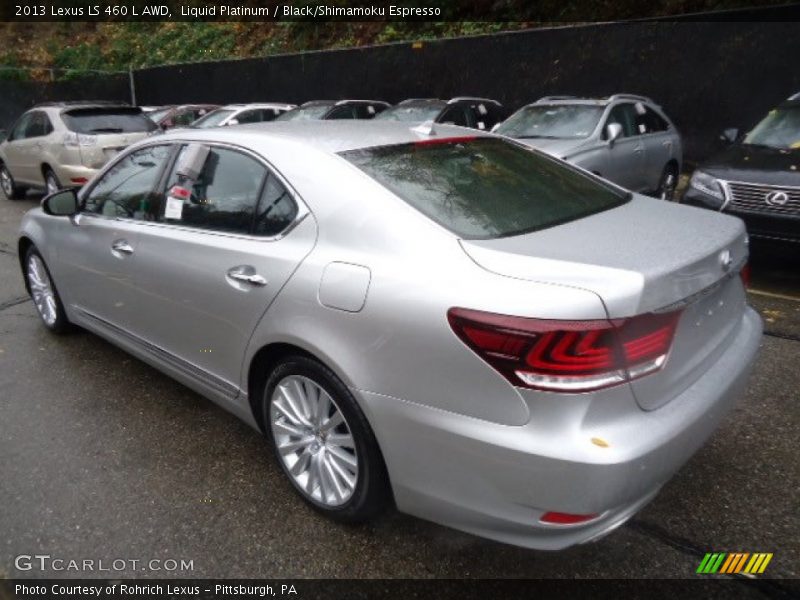 Liquid Platinum / Black/Shimamoku Espresso 2013 Lexus LS 460 L AWD