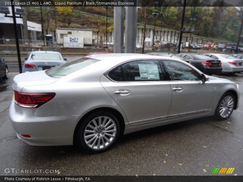 Liquid Platinum / Black/Shimamoku Espresso 2013 Lexus LS 460 L AWD