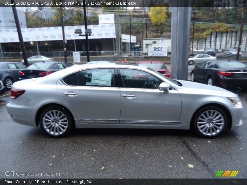Liquid Platinum / Black/Shimamoku Espresso 2013 Lexus LS 460 L AWD