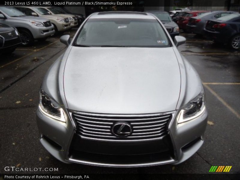 Liquid Platinum / Black/Shimamoku Espresso 2013 Lexus LS 460 L AWD