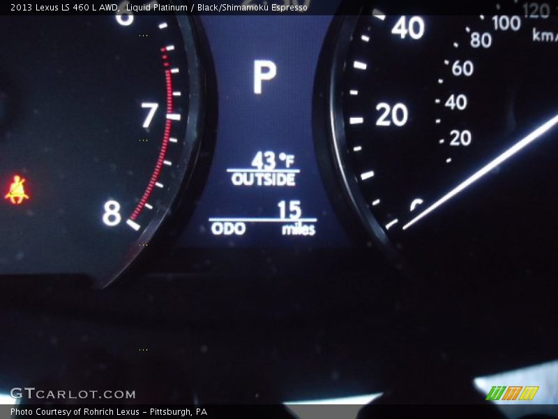 Liquid Platinum / Black/Shimamoku Espresso 2013 Lexus LS 460 L AWD