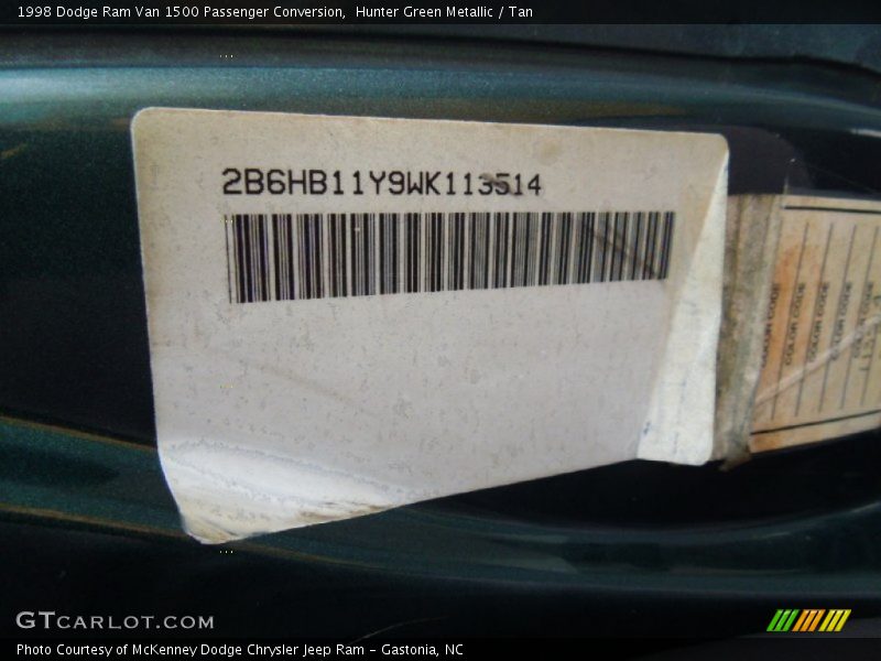 Hunter Green Metallic / Tan 1998 Dodge Ram Van 1500 Passenger Conversion