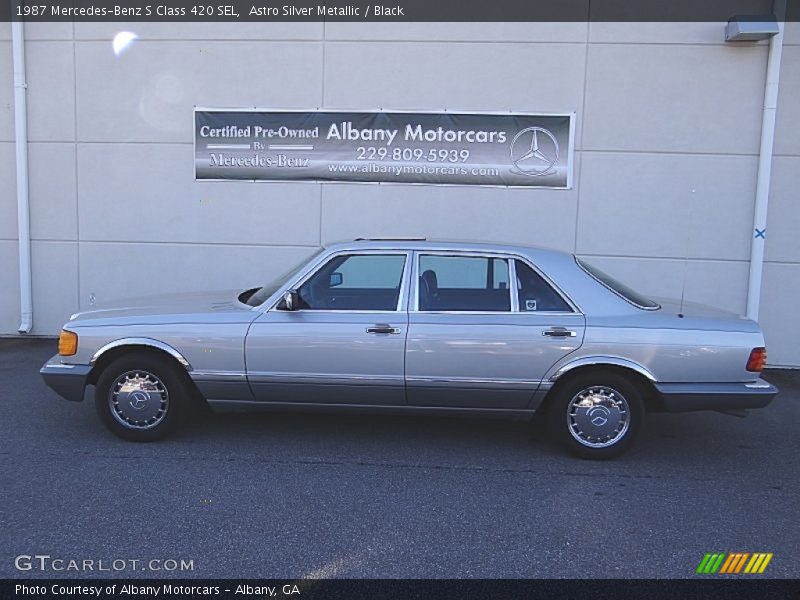 Astro Silver Metallic / Black 1987 Mercedes-Benz S Class 420 SEL