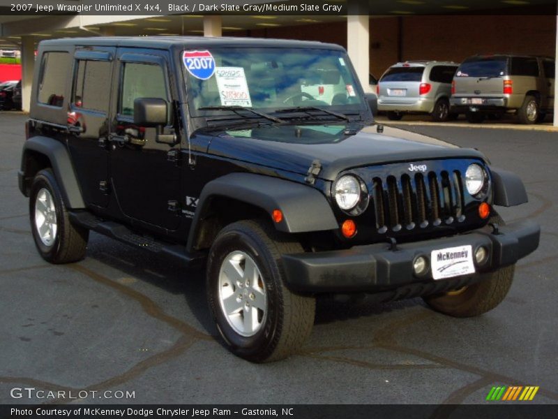 Black / Dark Slate Gray/Medium Slate Gray 2007 Jeep Wrangler Unlimited X 4x4