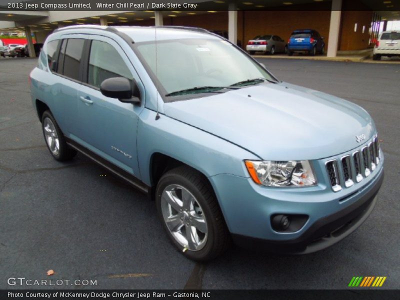 Winter Chill Pearl / Dark Slate Gray 2013 Jeep Compass Limited