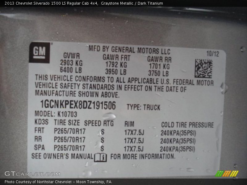 Graystone Metallic / Dark Titanium 2013 Chevrolet Silverado 1500 LS Regular Cab 4x4