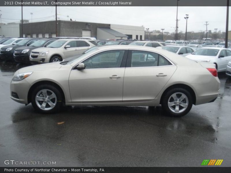 Champagne Silver Metallic / Cocoa/Light Neutral 2013 Chevrolet Malibu LT