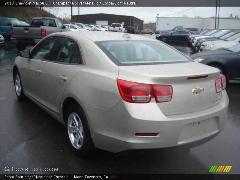 Champagne Silver Metallic / Cocoa/Light Neutral 2013 Chevrolet Malibu LT