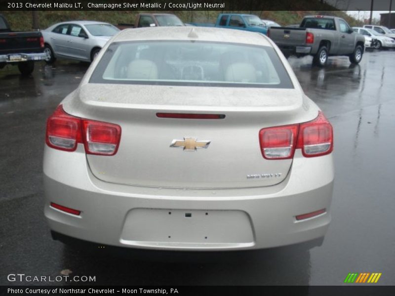 Champagne Silver Metallic / Cocoa/Light Neutral 2013 Chevrolet Malibu LT