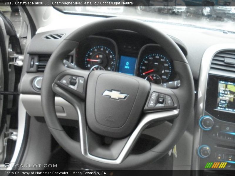 Champagne Silver Metallic / Cocoa/Light Neutral 2013 Chevrolet Malibu LT