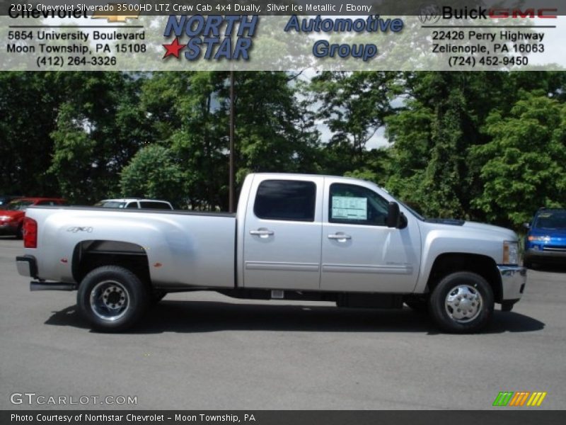 Silver Ice Metallic / Ebony 2012 Chevrolet Silverado 3500HD LTZ Crew Cab 4x4 Dually