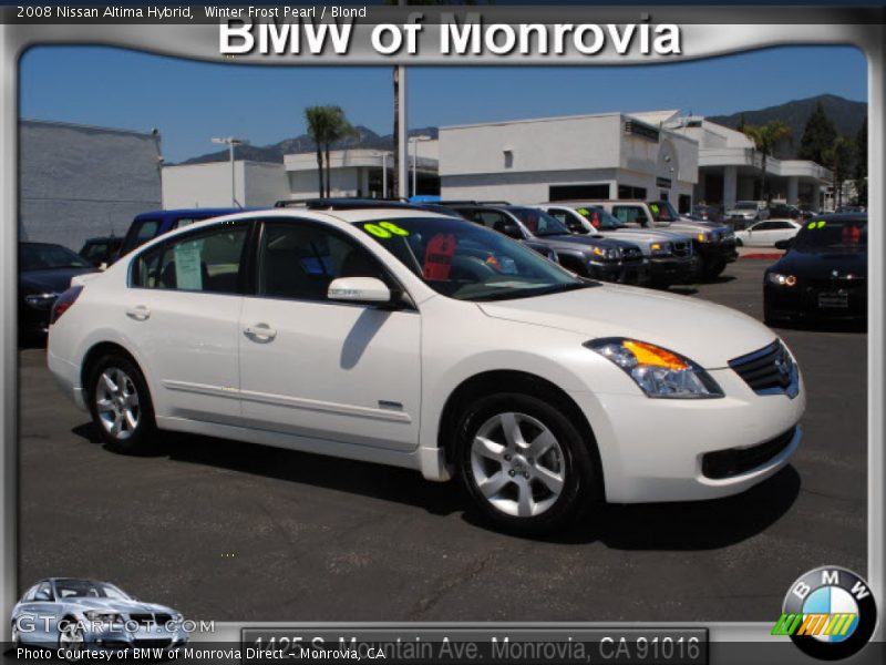 Winter Frost Pearl / Blond 2008 Nissan Altima Hybrid