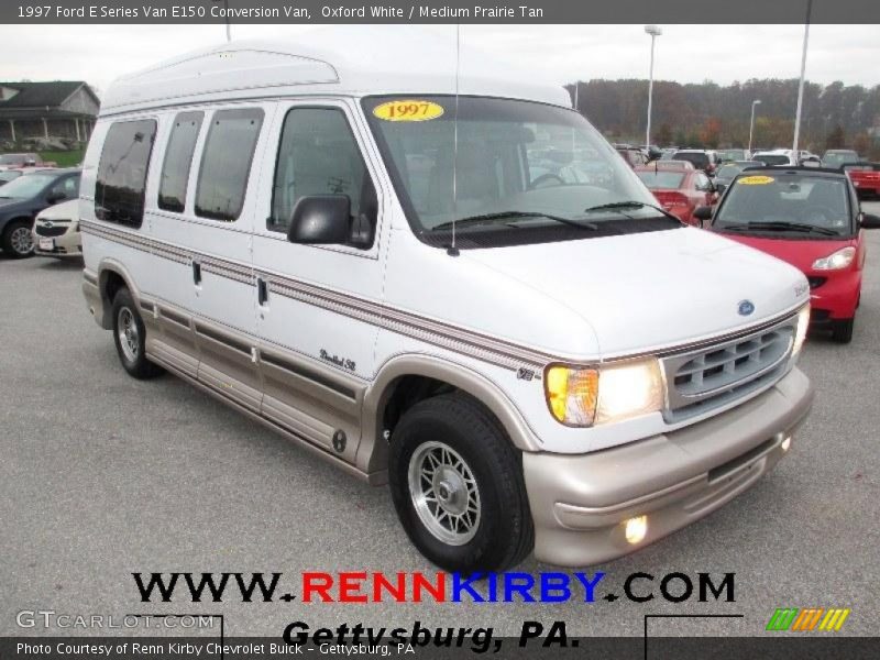 Oxford White / Medium Prairie Tan 1997 Ford E Series Van E150 Conversion Van
