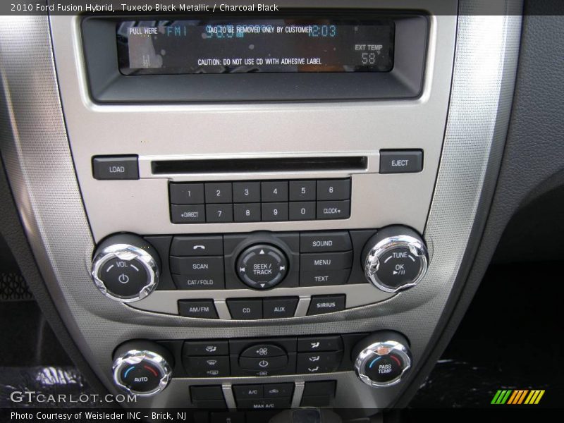 Tuxedo Black Metallic / Charcoal Black 2010 Ford Fusion Hybrid