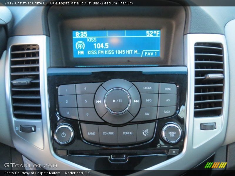 Blue Topaz Metallic / Jet Black/Medium Titanium 2012 Chevrolet Cruze LS