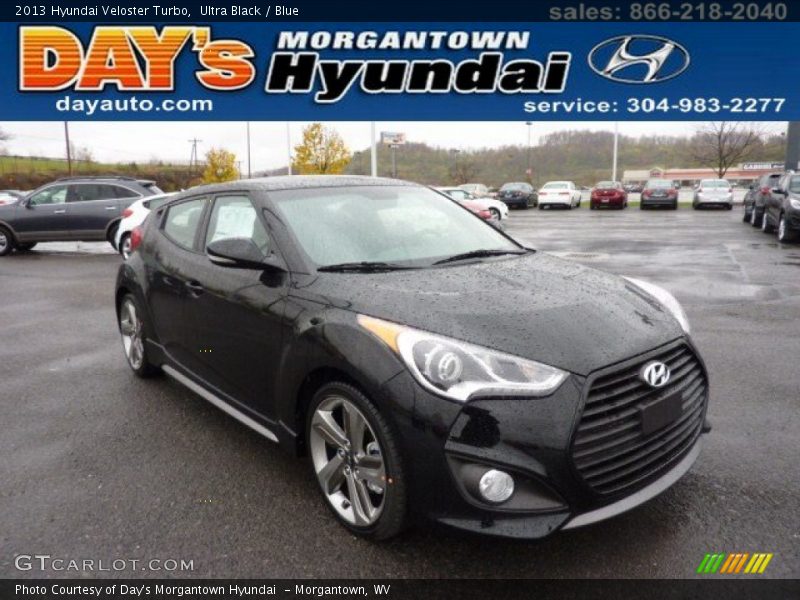 Ultra Black / Blue 2013 Hyundai Veloster Turbo