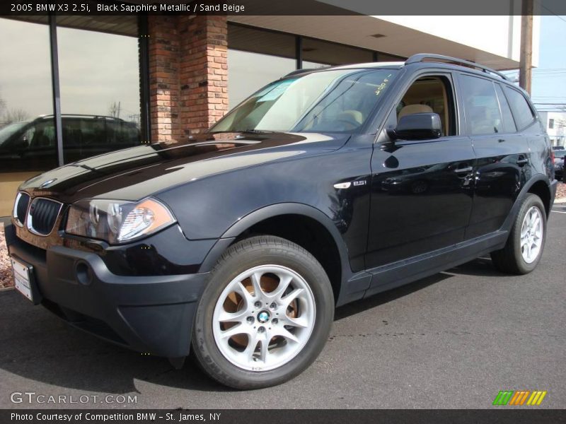 Black Sapphire Metallic / Sand Beige 2005 BMW X3 2.5i