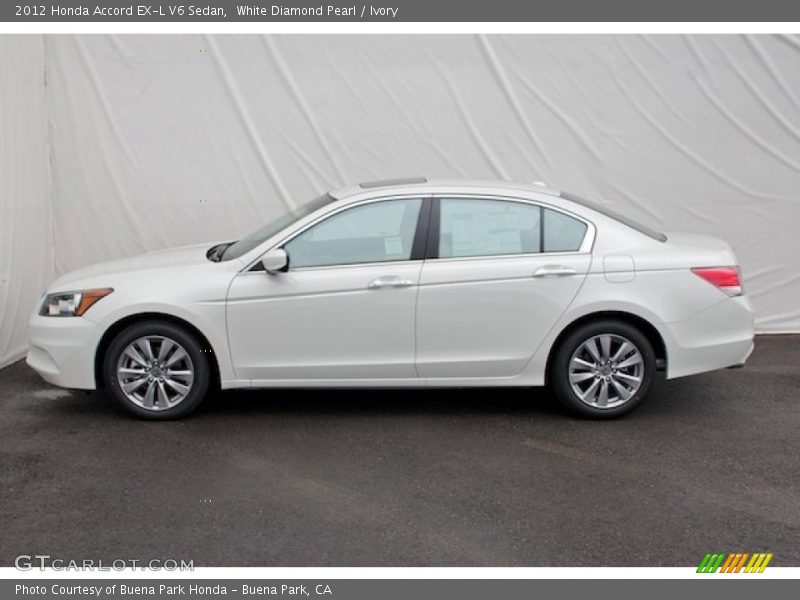 White Diamond Pearl / Ivory 2012 Honda Accord EX-L V6 Sedan