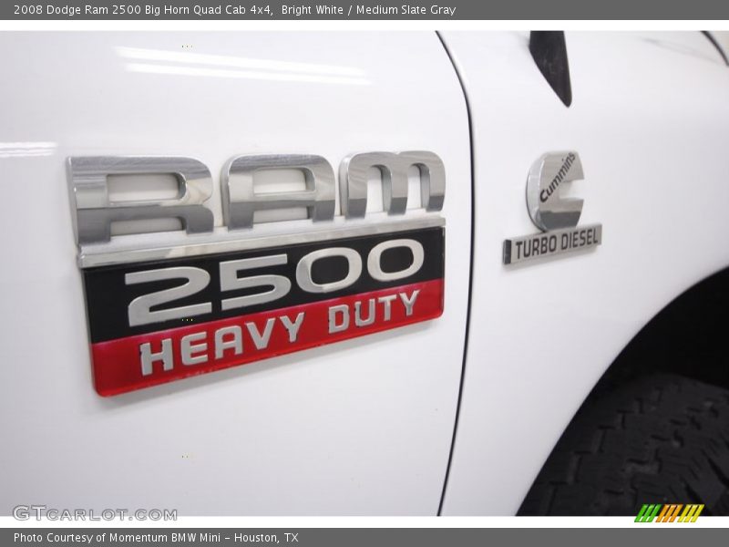 Bright White / Medium Slate Gray 2008 Dodge Ram 2500 Big Horn Quad Cab 4x4