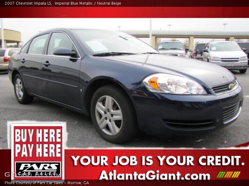 Imperial Blue Metallic / Neutral Beige 2007 Chevrolet Impala LS