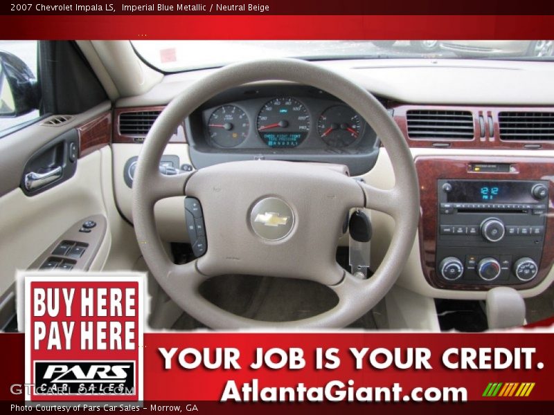 Imperial Blue Metallic / Neutral Beige 2007 Chevrolet Impala LS