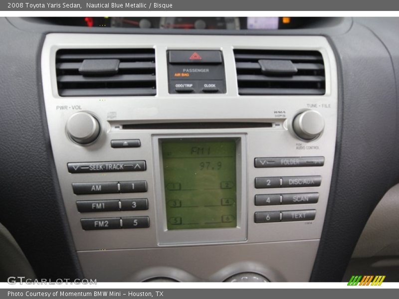 Controls of 2008 Yaris Sedan