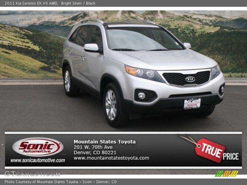 Bright Silver / Black 2011 Kia Sorento EX V6 AWD