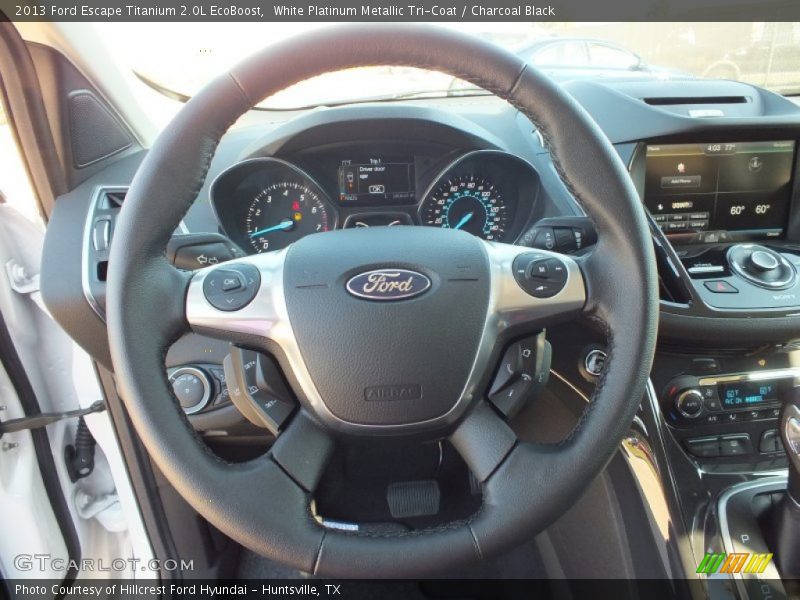 White Platinum Metallic Tri-Coat / Charcoal Black 2013 Ford Escape Titanium 2.0L EcoBoost