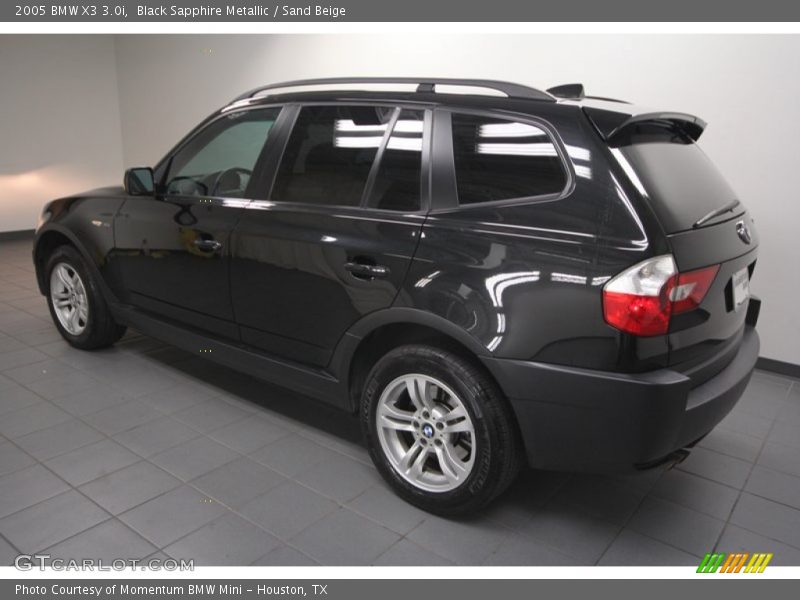 Black Sapphire Metallic / Sand Beige 2005 BMW X3 3.0i