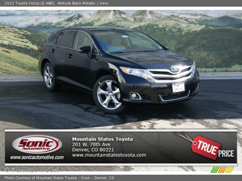 Attitude Black Metallic / Ivory 2013 Toyota Venza LE AWD