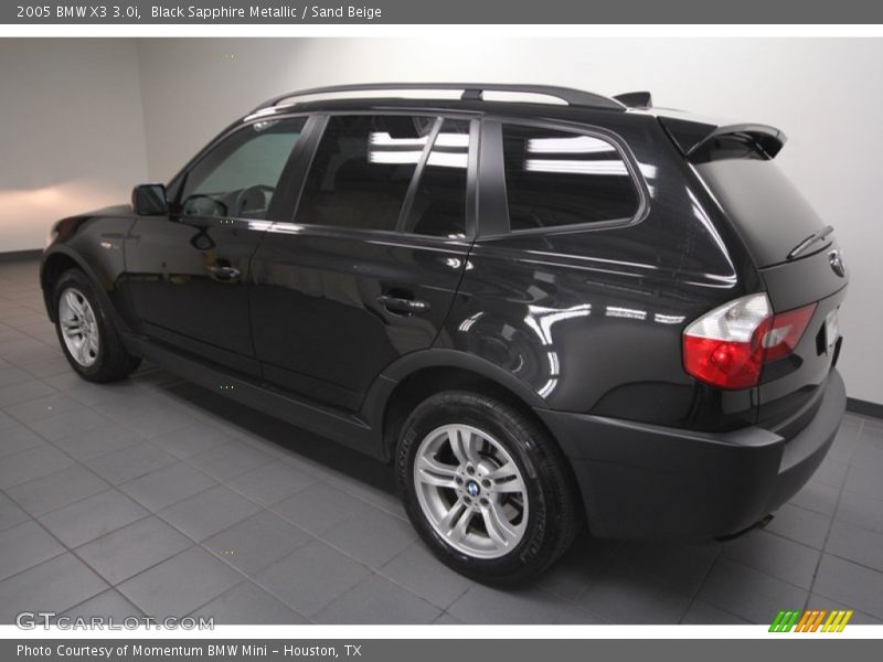 Black Sapphire Metallic / Sand Beige 2005 BMW X3 3.0i