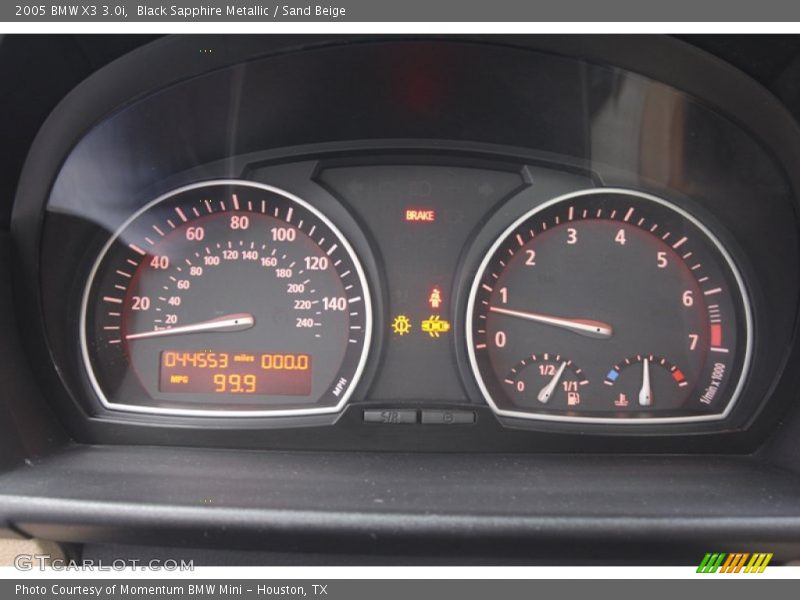 Black Sapphire Metallic / Sand Beige 2005 BMW X3 3.0i