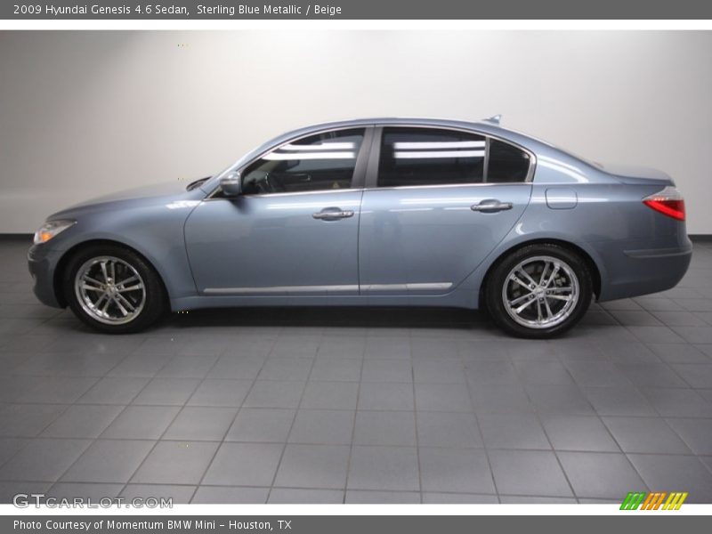 Sterling Blue Metallic / Beige 2009 Hyundai Genesis 4.6 Sedan