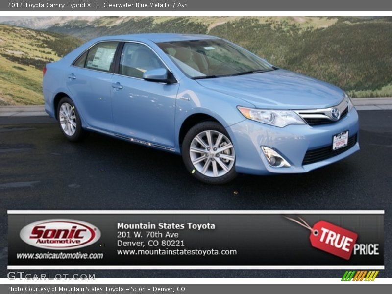 Clearwater Blue Metallic / Ash 2012 Toyota Camry Hybrid XLE