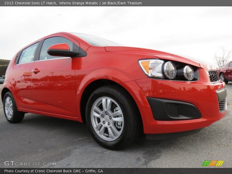 Inferno Orange Metallic / Jet Black/Dark Titanium 2013 Chevrolet Sonic LT Hatch