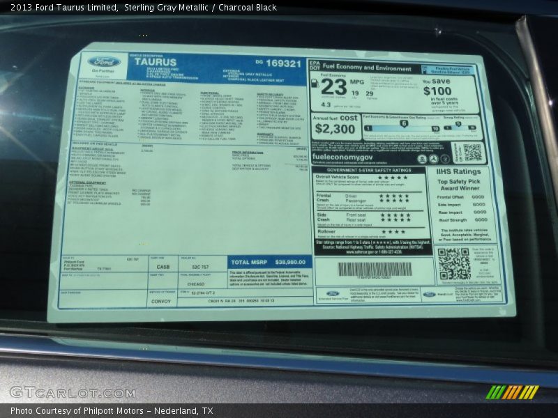  2013 Taurus Limited Window Sticker