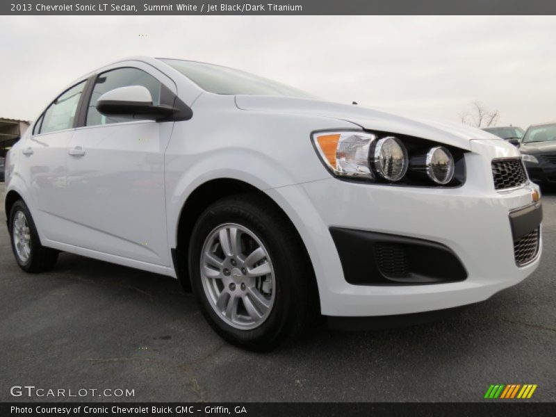 Summit White / Jet Black/Dark Titanium 2013 Chevrolet Sonic LT Sedan