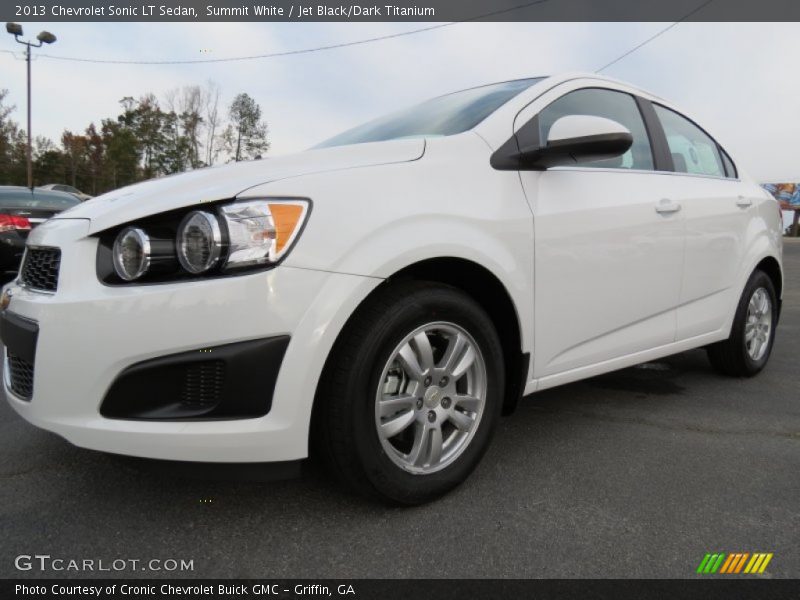 Summit White / Jet Black/Dark Titanium 2013 Chevrolet Sonic LT Sedan