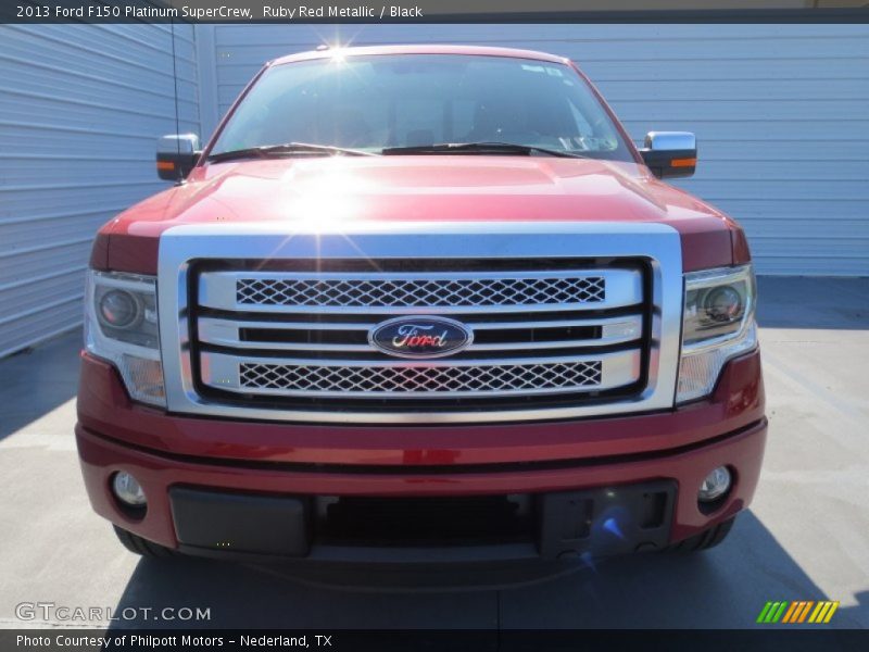 Ruby Red Metallic / Black 2013 Ford F150 Platinum SuperCrew