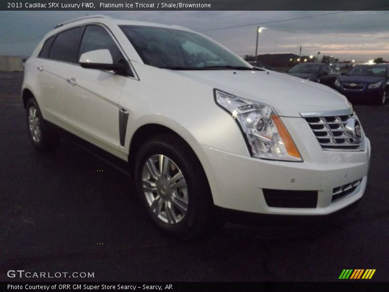 Platinum Ice Tricoat / Shale/Brownstone 2013 Cadillac SRX Luxury FWD