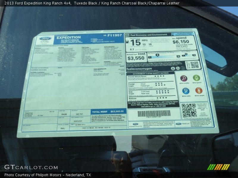  2013 Expedition King Ranch 4x4 Window Sticker