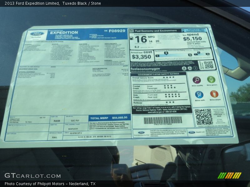  2013 Expedition Limited Window Sticker