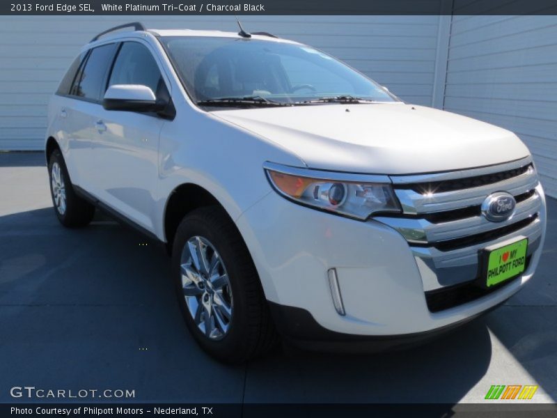 White Platinum Tri-Coat / Charcoal Black 2013 Ford Edge SEL