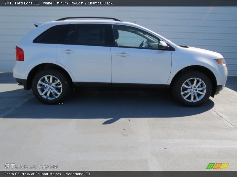 White Platinum Tri-Coat / Charcoal Black 2013 Ford Edge SEL